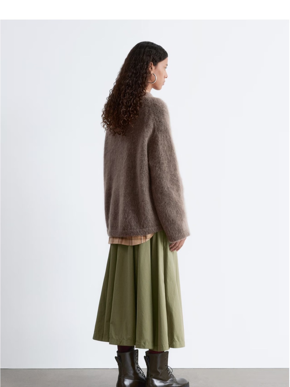 & Other Stories Taupe Brown Fuzzy Mohair Crewneck Sweater XS - Picture 2 of 5